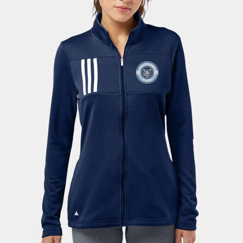 Women's 3-Stripes Double Knit Embroidered Full-Zip Thumbnail